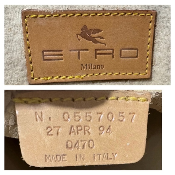 Authentic Vintage Etro Coated Canvas Satchel Handbag Burgundy Paisley VGUC - Picture 16 of 16